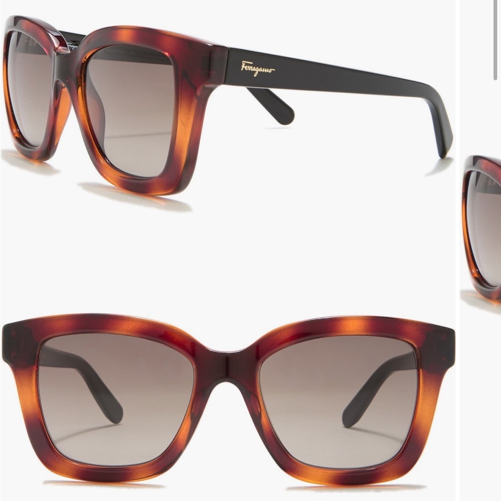 Salvatore Ferragamo Square Tortoiseshell Sunglasses